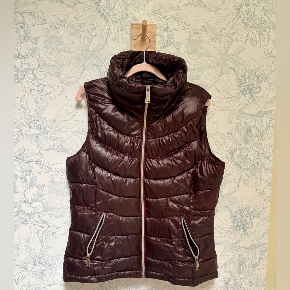 Calvin Klein Women’s Puff Vest — Metallic Brown — Large